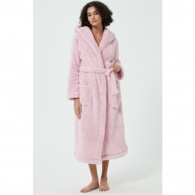 рокля,дамски,пижами,дамски,облекла,размер,linea,luxury,hooded,fleece,dressing,gown,pink