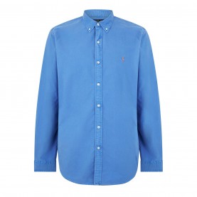 риза,с,дълъг,ръкав,облекла,на,разпродажба,мъжки,ризи,polo,ralph,lauren,men's,slim,fit,oxford,long,sleeve,shirt,blue,orbit