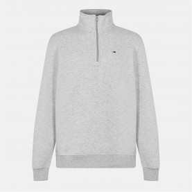 Tommy Jeans Flag quarter Zip Fleece - Lt Grey P01 промоция,на,зимни,облекла,мъжки,ежедневни,облекла,мъжки,горнища,с,качулка,tommy,jeans,flag,quarter,zip,fleece,lt,grey,p01