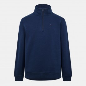 Tommy Jeans Mens Flag 1/4 Zip Fleece - Dark Navy C1G мъжки,горнища,с,качулка,tommy,jeans,men,s,flag,1,4,zip,fleece,dark,navy,c1g