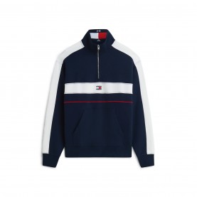 мъжки,ежедневни,облекла,мъжки,горнища,с,качулка,tommy,jeans,men's,1,4,zip,fleece,nvy,red,wht