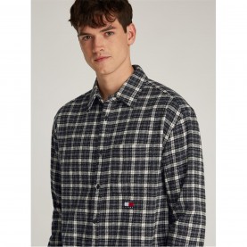 мъжки,ризи,tommy,jeans,tjm,badge,flannel,shirt,ext,black,check