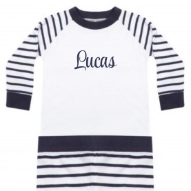 Детска пижама Larkwood Unisex Kids Striped Cotton Long Sleeve Pyjama Set - Navy/White детска,пижама,бебешки,облекла,детски,пижами,larkwood,unisex,kids,striped,cotton,long,sleeve,pyjama,set,navy,white