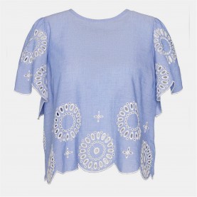 дамски,ризи,barbour,juliette,embroidered,blouse,blue,mist