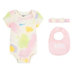 Детски комплект Nike Unisex Kids Headband Bodysuit & Bib 3-Piece Set Onesies - Coconut Milk детски,комплект,бебешки,облекла,детски,пижами,nike,unisex,kids,headband,bodysuit,bib,3,piece,set,onesies,coconut,milk