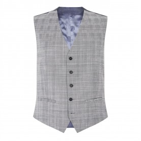 Елек Ted Baker Check Vest Waistcoat - Grey елек,мъжки,костюми,ted,baker,check,vest,waistcoat,grey