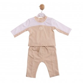 Mintini Baby Top and Trouser Set - White/Beige бебешки,облекла,mintini,baby,baby,top,and,trouser,set,white,beige