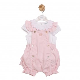 Mintini Baby Top and Bloomer Set - White/Pink бебешки,облекла,mintini,baby,baby,top,and,bloomer,set,white,pink