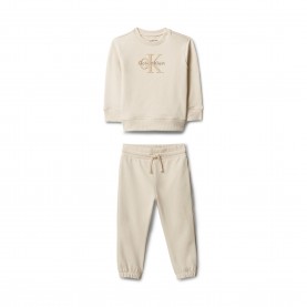детска,пижама,calvin,klein,unisex,kids,pyjama,set,grey