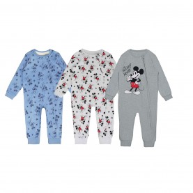 Character Babys Disney 3Pk Sleepsuit - Mickey Mouse бебешки,облекла,детски,стоки,с,аним.,герои,детски,пижами,дамски,стоки,с,аним.,герои,character,babys,disney,3pk,sleepsuit,mickey,mouse