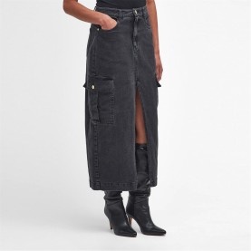 Пола Barbour International Tamsin Cargo Midi Skirt - Washed Black пола,поли,и,къси,панталони,barbour,international,tamsin,cargo,midi,skirt,washed,black