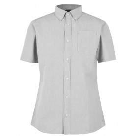 firetrap,short,sleeve,oxford,shirt,mens,grey