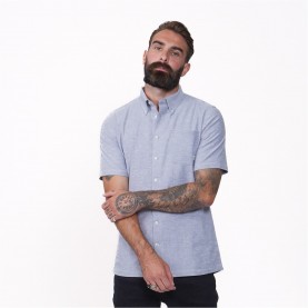 Мъжка риза с къс ръкав Firetrap Oxford Short Sleeve Shirt Mens - Blue мъжка,риза,с,къс,ръкав,firetrap,oxford,short,sleeve,shirt,mens,blue
