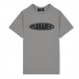 юношеска,тениска,детски,3/4,панталони,dsquared2,logo,t,shirt,junior,grey,dq915