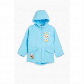 Character Unisex Kids Cocomelon Fur Lined Wax Coated Waterproof Rain Anorak - Blue детски,стоки,с,аним.,герои,детски,якета,и,палта,character,unisex,kids,cocomelon,fur,lined,wax,coated,waterproof,rain,anorak,blue