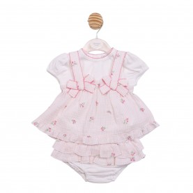 Комплект Mintini Baby 3 Piece Pant Clothing Set - White/Pink комплект,бебешки,облекла,mintini,baby,baby,3,piece,pant,clothing,set,white,pink