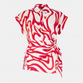 тениска,с,къс,ръкав,дамски,ризи,biba,tie,cap,sleeve,shirt,swirl,print