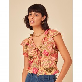 Nobodys Child Womens Marigold Short Sleeve Blouse - Multi дамски,ризи,nobodys,child,women,s,marigold,short,sleeve,blouse,multi