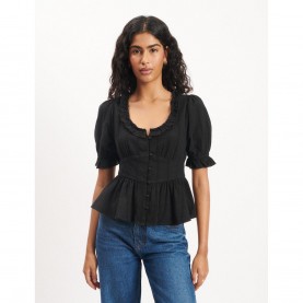 Nobodys Child Womens Short Sleeve Blouse - Black дамски,ризи,nobodys,child,women,s,short,sleeve,blouse,black