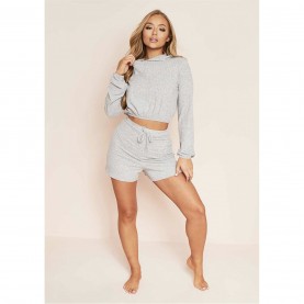 къси,панталони,дамски,къси,панталони,missy,empire,&amp;,match,ribbed,tie,front,shorts,grey