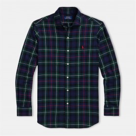 карирана,риза,облекла,на,разпродажба,мъжки,ризи,polo,ralph,lauren,twill,checked,long,sleeve,shirt,evergreen,red