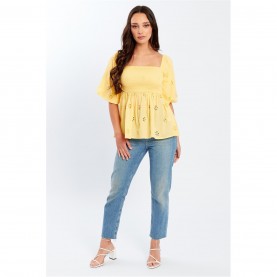 дамски,ризи,дамски,облекла,размер,be,you,broderie,square,neck,top,lemon