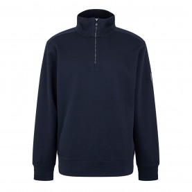 Boss Men's Sidney Cotton Long Sleeve 1/4 Zip Fleece - Dark Blue 404 мъжки,ежедневни,облекла,мъжки,горнища,с,качулка,boss,men's,sidney,cotton,long,sleeve,1,4,zip,fleece,dark,blue,404