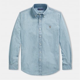 риза,с,дълъг,ръкав,облекла,на,разпродажба,мъжки,ризи,polo,ralph,lauren,chambray,long,sleeve,shirt,chambray