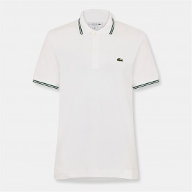 Блуза с яка Lacoste Men's Tipped Short-Sleeve Polo Shirt - White 001 блуза,с,яка,облекла,на,разпродажба,мъжки,тениски,lacoste,men's,tipped,short,sleeve,polo,shirt,white,001