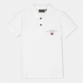 Блуза с яка Napapijri Kids' Short-Sleeve Polo Shirt - White 002 блуза,с,яка,детски,3/4,панталони,napapijri,kids',short,sleeve,polo,shirt,white,002