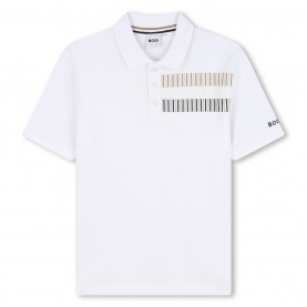 юношеска,блуза,с,яка,детски,облекла,boss,stripe,print,polo,shirt,juniors,white,10p