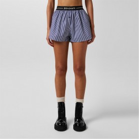 Къси панталони PALM ANGELS Logo Band Striped Shorts - Blue къси,панталони,дамски,къси,панталони,дамски,екипи,palm,angels,logo,band,striped,shorts,blue