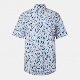Риза с къс ръкав Boss Mens H-JOE Kent Patterned Short Sleeve Tailored Fit Shirt - Lt Pas Blue 450 риза,с,къс,ръкав,мъжки,ризи,boss,men,s,h,joe,kent,patterned,short,sleeve,tailored,fit,shirt,lt,pas,blue,450