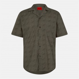 риза,с,къс,ръкав,мъжки,ризи,hugo,ellino,short,sleeve,bowling,shirt,med,brown,219