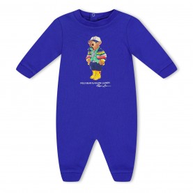бебешка,пижама,детски,3/4,панталони,polo,ralph,lauren,bear,fleece,onesie,babies,travel,blue