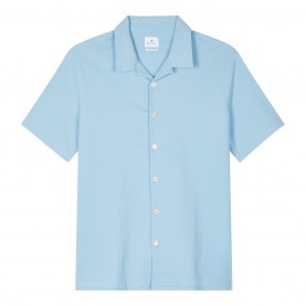 Риза PS Paul Smith Men's Seersucker Short-Sleeve Plain Shirt - Blue 40A риза,облекла,на,разпродажба,мъжки,ризи,ps,paul,smith,men's,seersucker,short,sleeve,plain,shirt,blue,40a