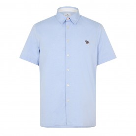 риза,облекла,на,разпродажба,мъжки,ризи,ps,paul,smith,men's,short,sleeve,plain,shirt,navy,44