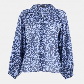 дамски,ризи,french,connection,women's,anna,long,sleeve,blouse,navy,multi