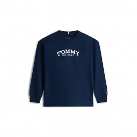 тениска,детски,3/4,панталони,tommy,hilfiger,kids',mono,print,long,sleeve,t,shirt,dark,night,navy
