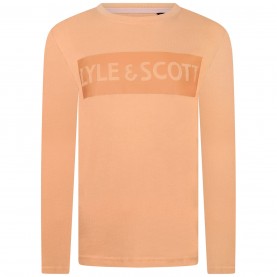 юношеска,тениска,детски,облекла,lyle,and,scott,logo,long,sleeve,t,shirt,juniors,coral,orange