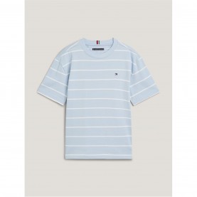 тениска,детски,облекла,tommy,hilfiger,striped,logo,t,shirt,blue,white