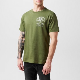 тениска,мъжки,тениски,replay,men,s,motorcycle,regular,fit,t,shirt,532,army