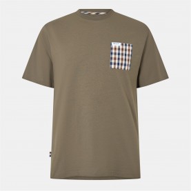 Тениска AQUASCUTUM Checked T-Shirt - Army тениска,облекла,на,разпродажба,мъжки,тениски,aquascutum,checked,t,shirt,army