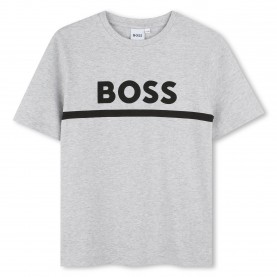 Тениска Boss Kids Large Logo T-Shirt, Logo - Grey A32 тениска,детски,тениски,boss,kids,large,logo,t,shirt,logo,grey,a32
