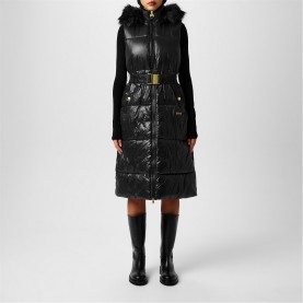 елек,дамски,якета,и,палта,barbour,international,women's,saskia,quilted,padded,mid,length,hooded,zip,gilet,black