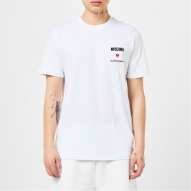тениска,мъжки,тениски,moschino,men's,embroidered,in,love,we,trust,regular,fit,t,shirt,fantasy,white
