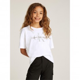 тениска,calvin,klein,jeans,kids,monologo,glitter,t,shirt,white,yaf