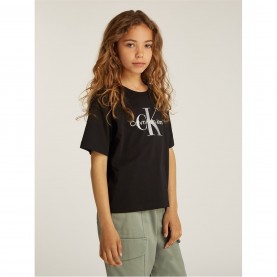 тениска,детски,облекла,calvin,klein,jeans,monologo,glitter,ss,t,shirt,ck,black,beh