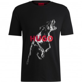 тениска,мъжки,тениски,hugo,animal,oversized,fit,t,shirt,black,002