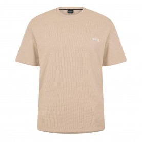 Тениска Boss Mens BOSS Bodywear Waffle T-Shirt with Structured Design - Beige 275 тениска,мъжки,тениски,мъжки,потници,мъжки,блузи,с,яка,boss,mens,boss,bodywear,waffle,t,shirt,with,structured,design,beige,275